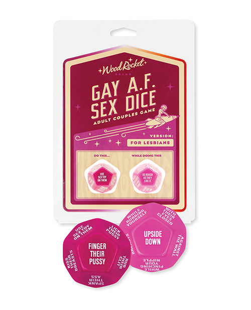 The Soft Hum Wood Rocket Gay AF Lesbian Couples Sex Dice Game - Fuchsia