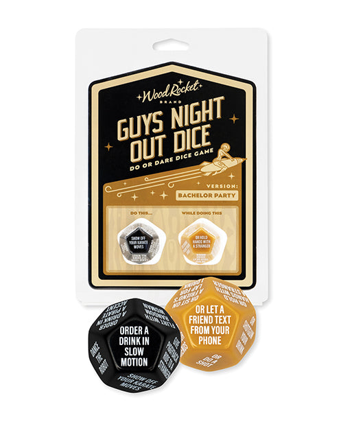 The Soft Hum Wood Rocket Guys Night Out Do or Dare Dice Game - Black