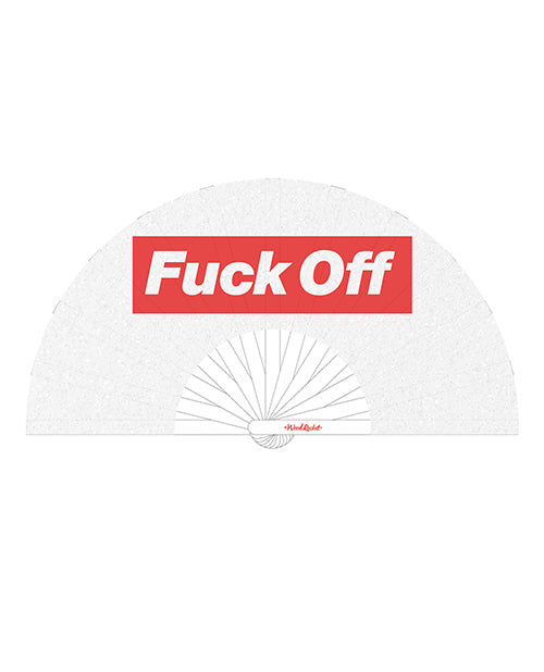 The Soft Hum Wood Rocket Fuck Off Fan - White/Red
