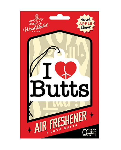 The Soft Hum Wood Rocket I Love Butts Air Freshener - Apple