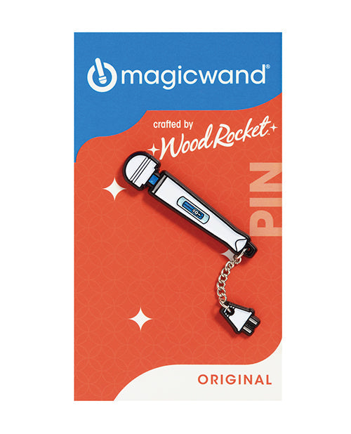 The Soft Hum Wood Rocket Magic Wand Original Pin w/Chain