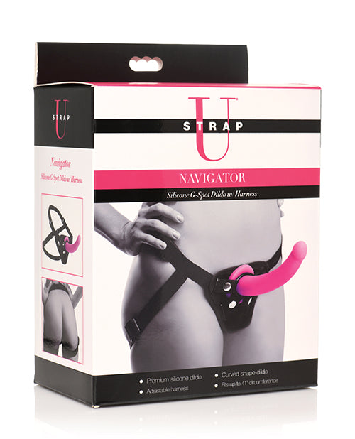 The Soft Hum Strap U Navigator Silicone G Spot Dildo w/Harness
