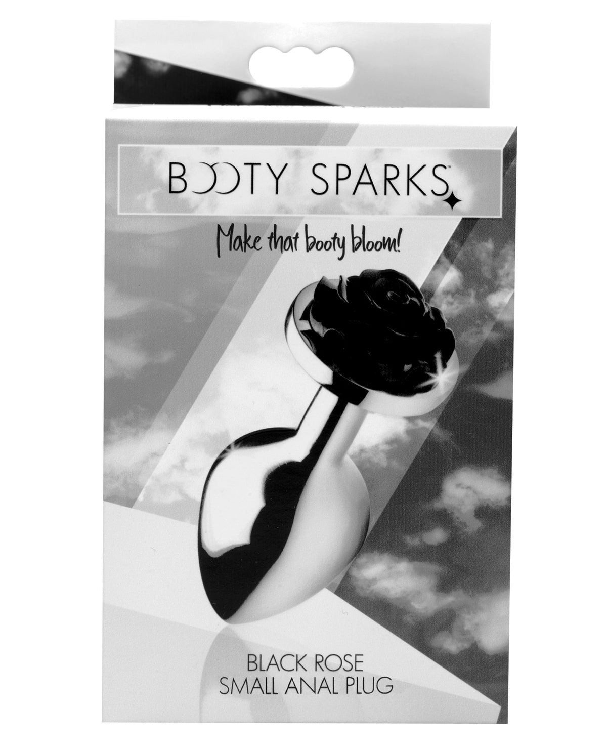 The Soft Hum Booty Sparks Black Rose Anal Plug Small