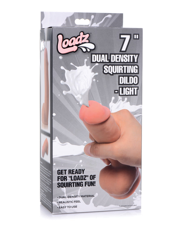 The Soft Hum Loadz 7" Dual Density Squirting Dildo - Light