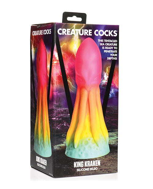 The Soft Hum Creature Cocks King Kraken Silicone Dildo - Multi Color
