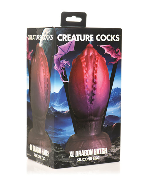 The Soft Hum Creature Cocks Dragon Hatch Silicone Egg - XL Multi Color