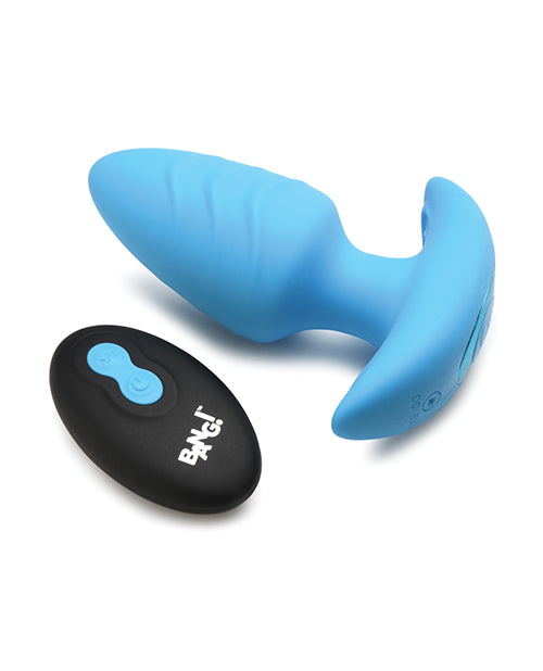 The Soft Hum Bang! Rotating &amp; Vibrating Tapered Butt Plug w/Remote - Blue - Image 2