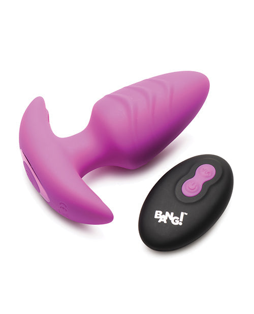 The Soft Hum Bang! Rotating &amp; Vibrating Tapered Butt Plug w/Remote - Purple - Image 2