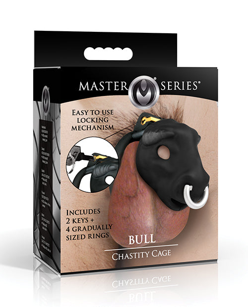 The Soft Hum Master Series Bull Chastity Cage - Black