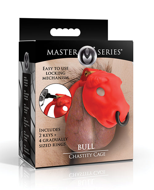 The Soft Hum Master Series Bull Chastity Cage - Red