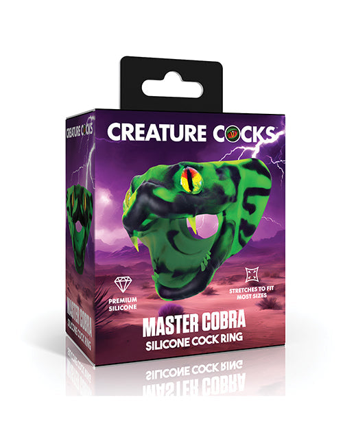 The Soft Hum Creature Cocks Master Cobra Silicone Cock Ring - Green