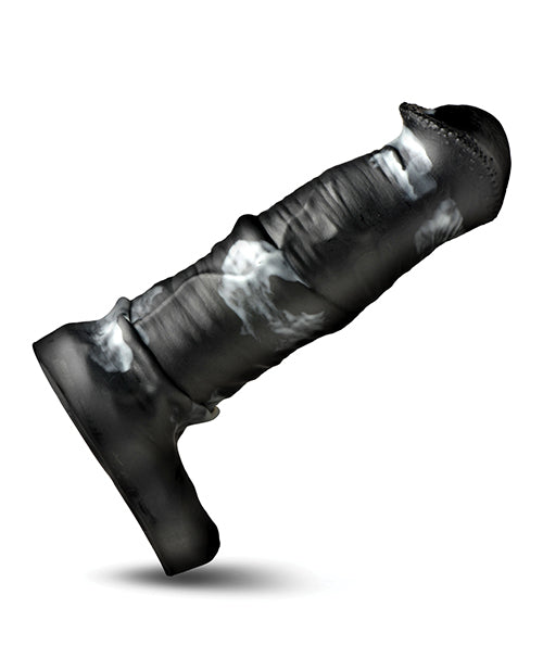 The Soft Hum Creature Cocks Stallion 1.5" Silicone Penis Extension - Black/Silver - Extra Large