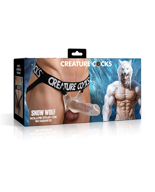 The Soft Hum Creature Cocks Snow Wolf Hollow Strap-On w/Harness