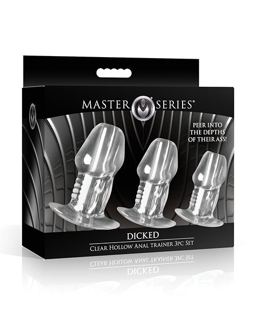 The Soft Hum Master Series - Dicked Clear Hollow Anal Plug 3 pc Set
