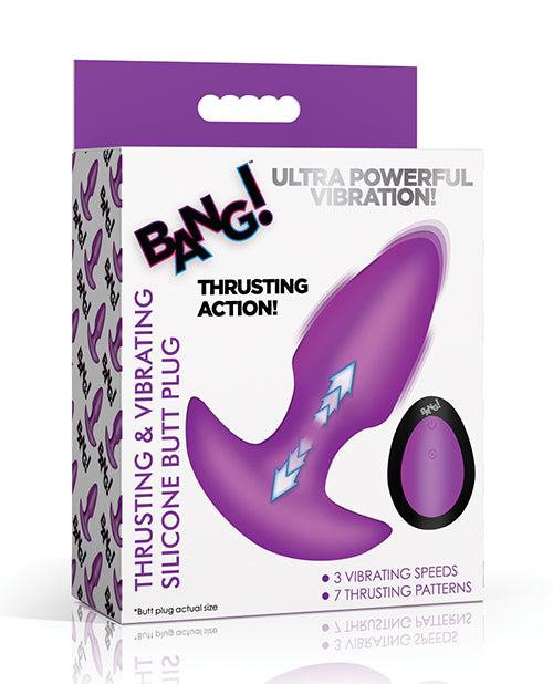 The Soft Hum Bang! Thrusting &amp; Vibrating Butt Plug - Purple