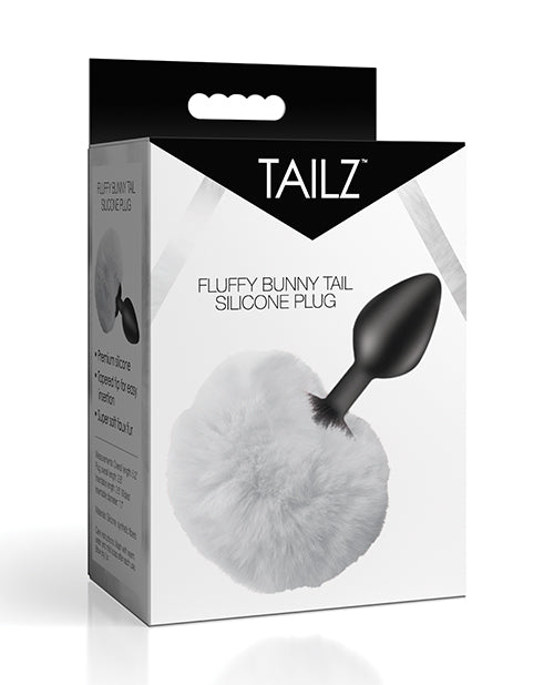 The Soft Hum Tailz Fluffy Bunny Tail Silicone Plug - White