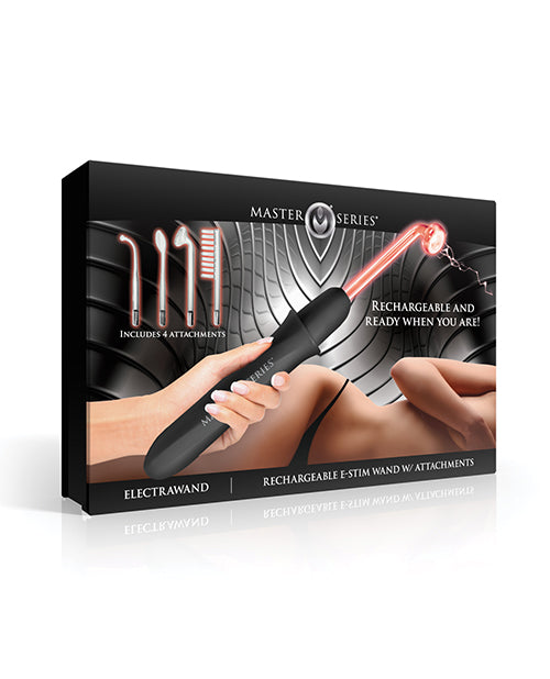 The Soft Hum Master Series Elektrawand Rechargeable Violet Wand w/Attachments - Black