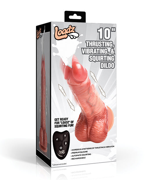 The Soft Hum Loadz 10" Thrusting, Vibrating, &amp; Squirting Dildo