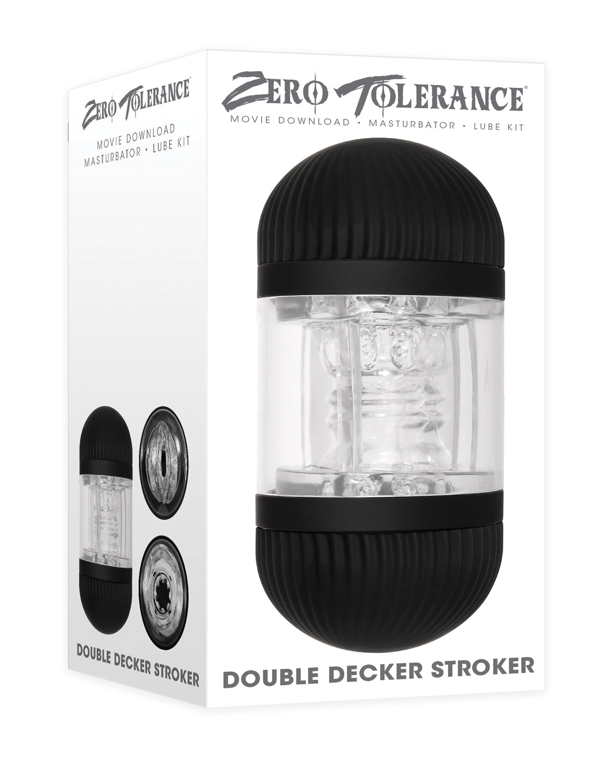 The Soft Hum Zero Tolerance Double Decker Stroker - Black/Clear