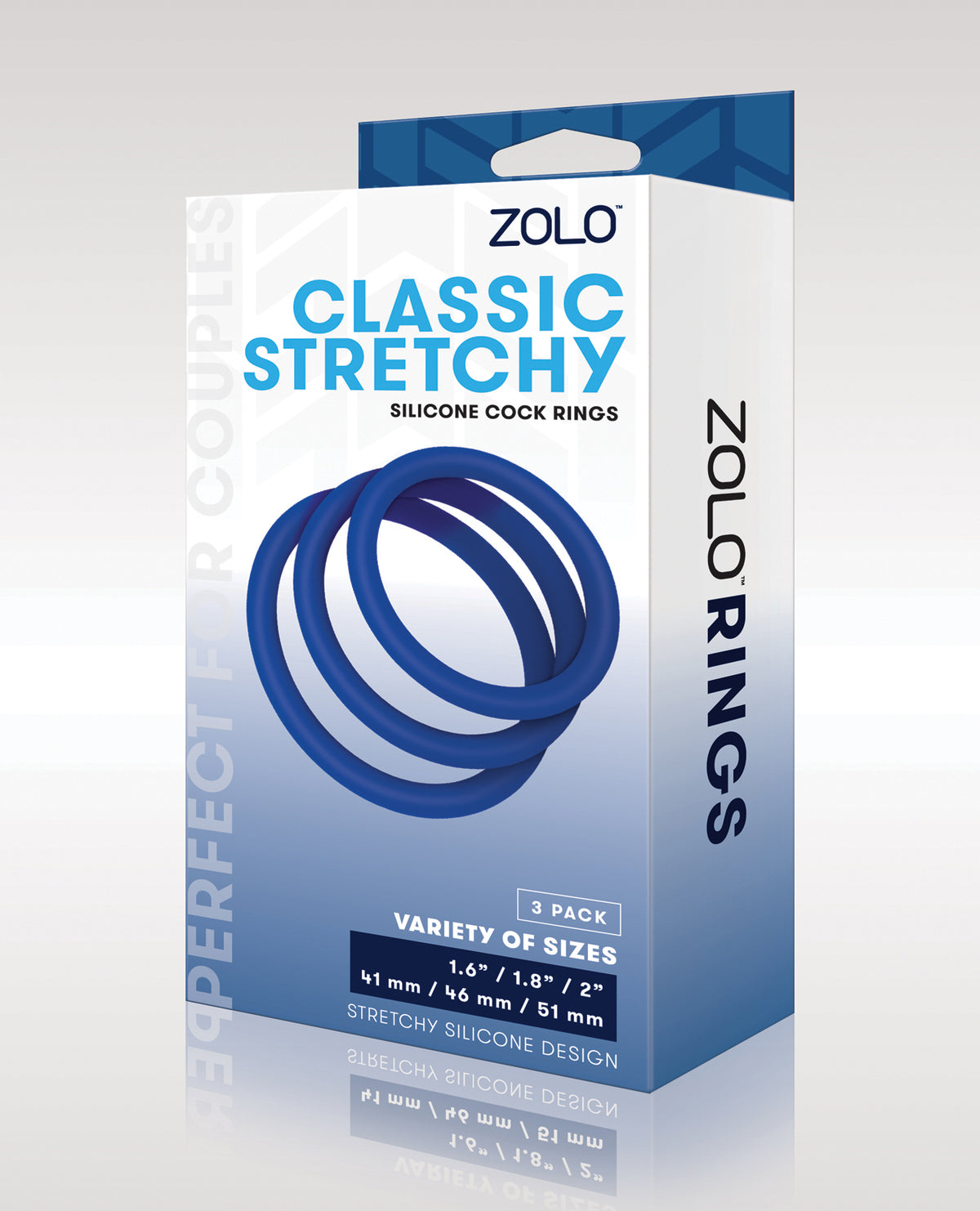 The Soft Hum ZOLO Stretchy Silicone Cock Rings - Blue